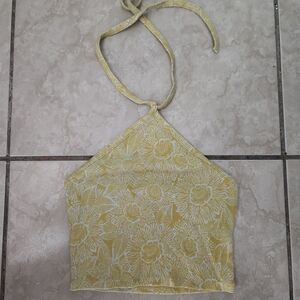Arizona Jean Company Yellow Floral Tank Top